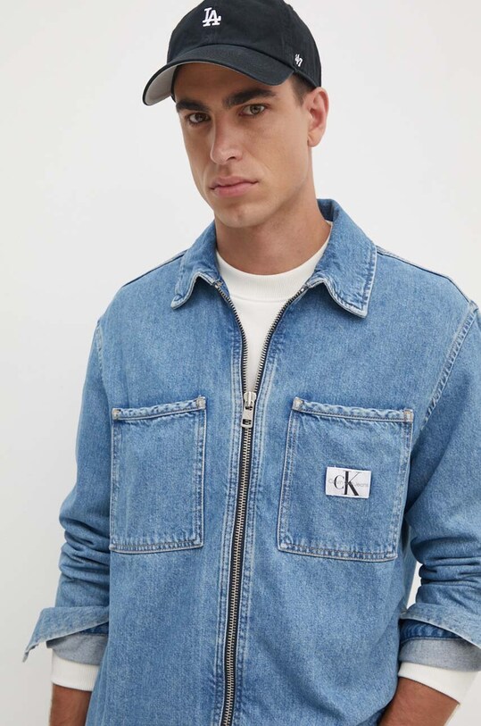 Calvin Klein Jeans geacă din denim necaptusit albastru J30J325766