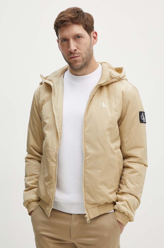 Bunda Calvin Klein Jeans přechodné béžová J30J325596