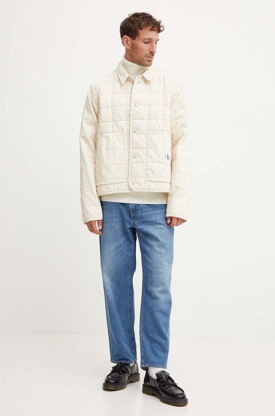 Calvin Klein Jeans kurtka bawełniana J30J325753 beżowy AW24
