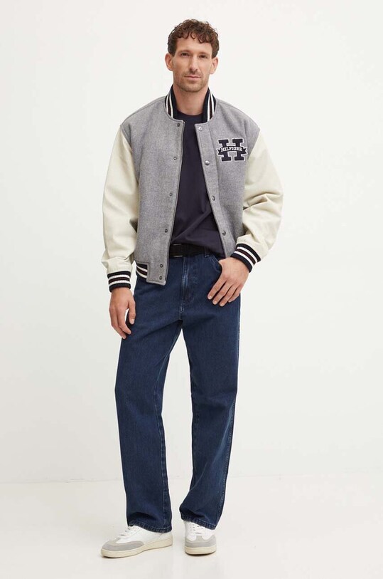 Вовняна куртка-бомбер Tommy Hilfiger MW0MW37032 сірий AW24