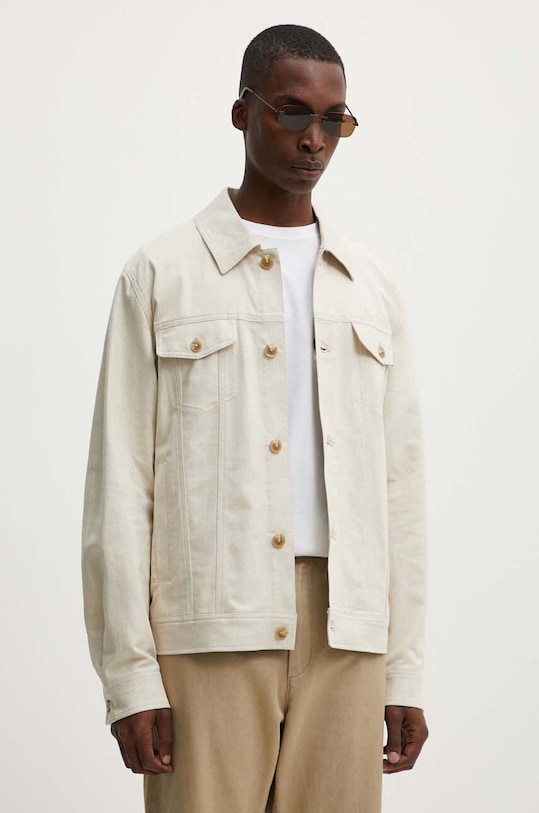 Les Deux geacă cu aspect de cămașă necaptusit bej LDM610145