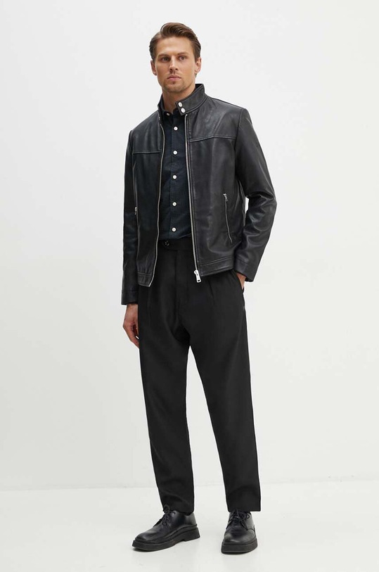 Marc O'Polo kurtka skórzana 426700673020 czarny AW24