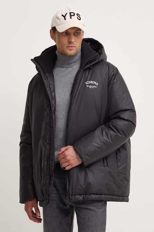 Péřová bunda Iceberg s podšívkou černá J010.6405
