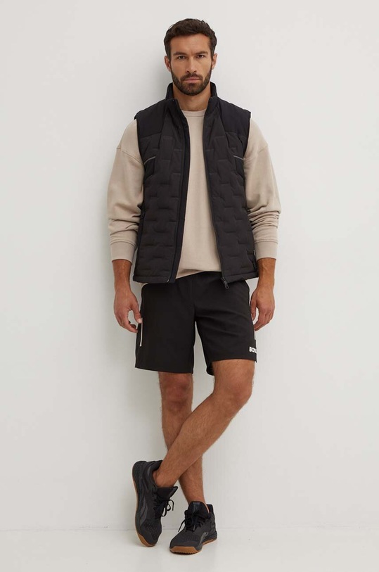 Boss Green vesta de puf 50514343 negru AW24