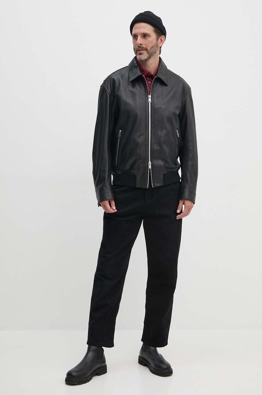 Kožna jakna BOSS 50516898 crna AW24