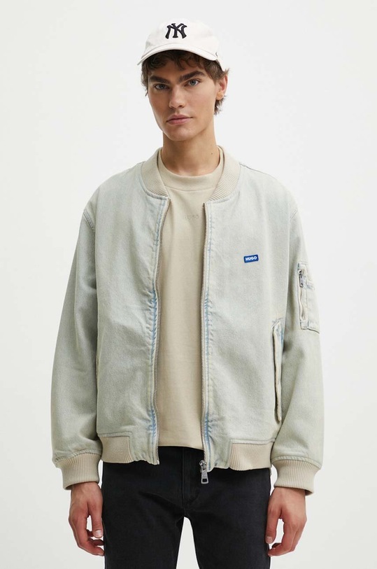 Džínová bomber bunda Hugo Blue riflovina modrá 50516562