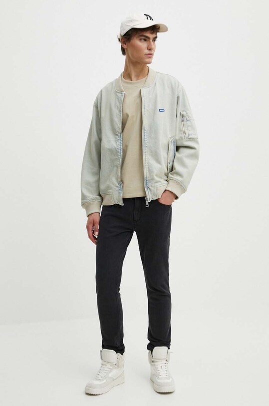 Džínová bomber bunda Hugo Blue 50516562 modrá AW24