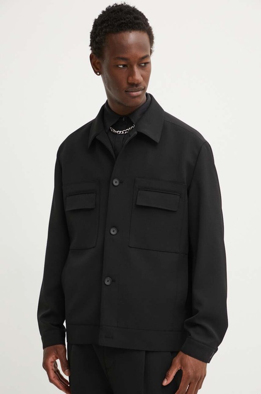 Куртка з домішкою вовни HUGO чорний 50520384