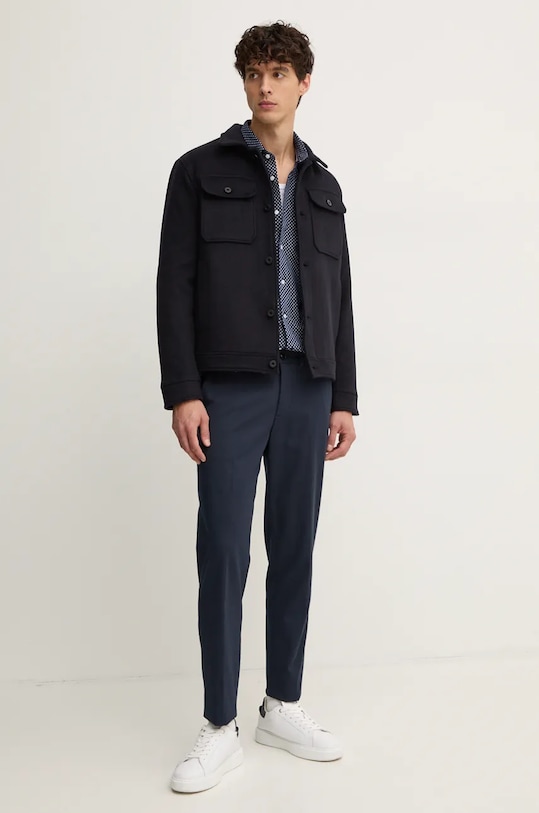 Vlnená bunda Liu Jo QF4186.T2637 tmavomodrá AW24