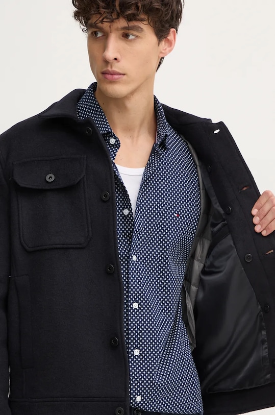 Vlnená bunda Liu Jo QF4186.T2637 tmavomodrá