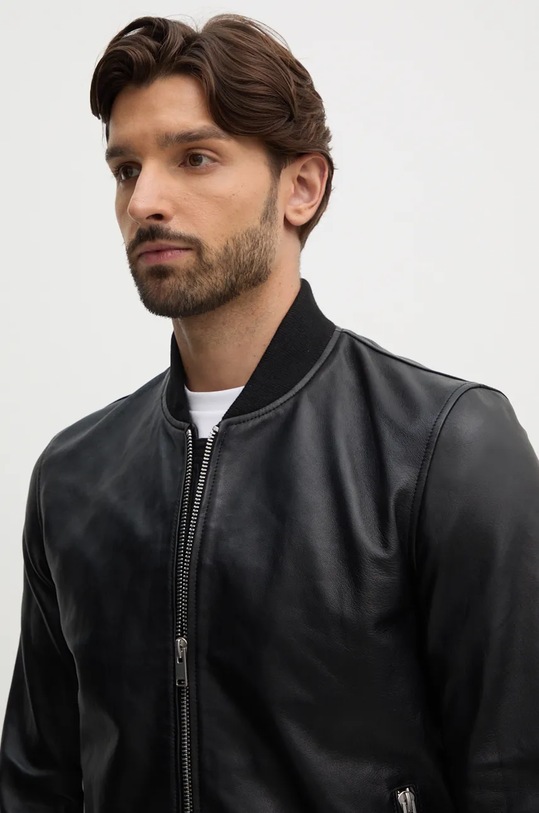 Kožená bunda bomber Liu Jo čierna QXX031.P0380