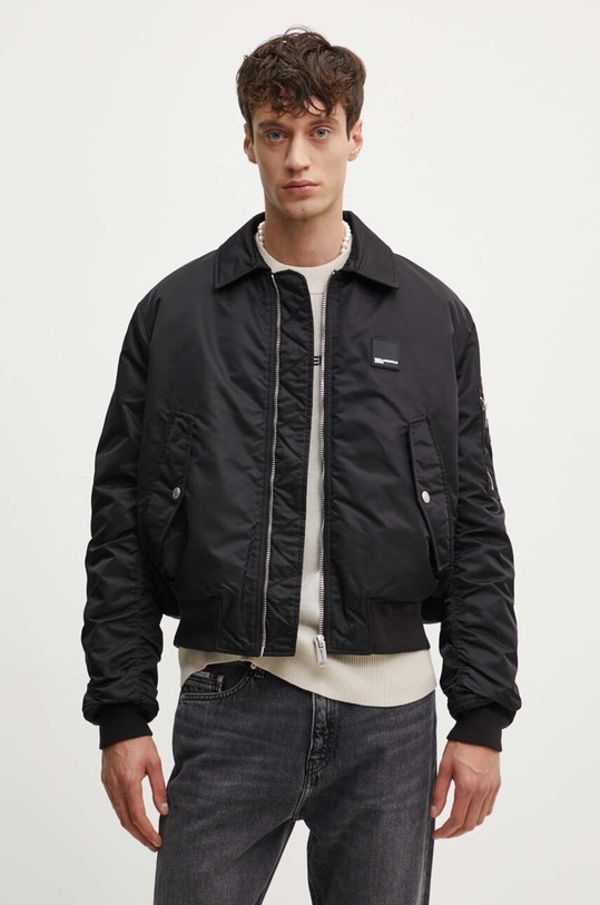 Karl Lagerfeld Jeans geaca bomber cu captuseala negru 245D1501
