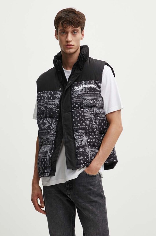 Karl Lagerfeld Jeans bezrękawnik bez kaptura czarny 245D1504
