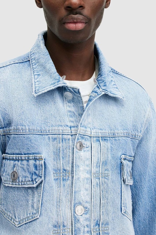 Îmbrăcăminte AllSaints geacă din denim din bumbac SPIRIT JACKET M017OA albastru