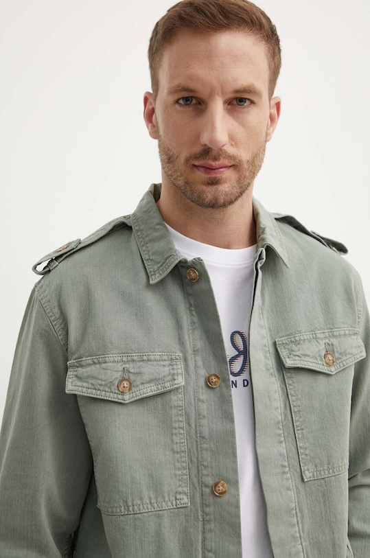 Džínová bunda Pepe Jeans EATON COLOUR FIELD JACKET zelená PM403000