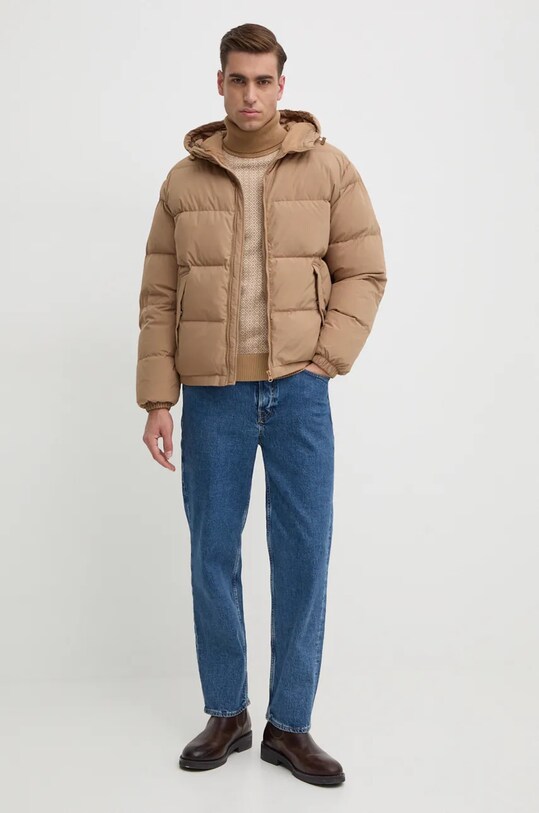United Colors of Benetton kurtka puchowa 2JF8UN05E brązowy AW24