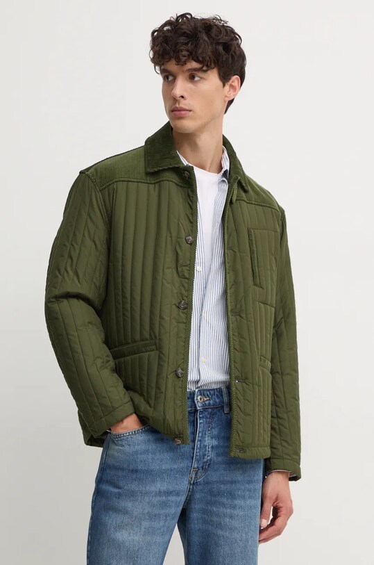 United Colors of Benetton geaca cu captuseala verde 215XUN058