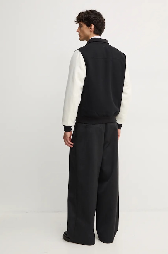 Îmbrăcăminte United Colors of Benetton jacheta bomber din amestec de lana 2NDHUN05K negru