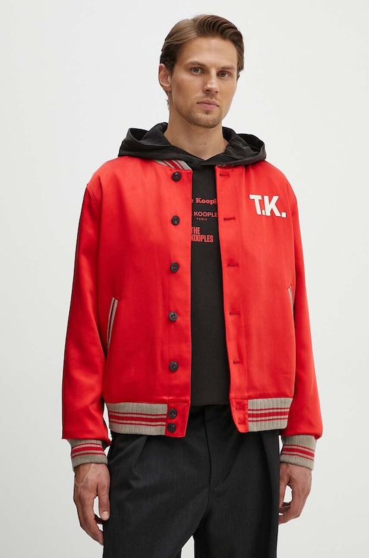 Bomber bunda The Kooples bez kapuce červená HBLO29004K