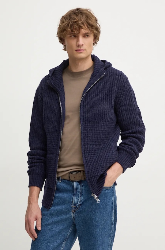 United Colors of Benetton kardigan wełniany wełna granatowy 123MU5014