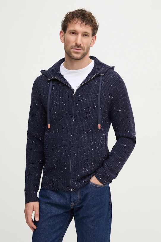 Vuneni kardigan United Colors of Benetton mornarsko plava 1KBAU5013