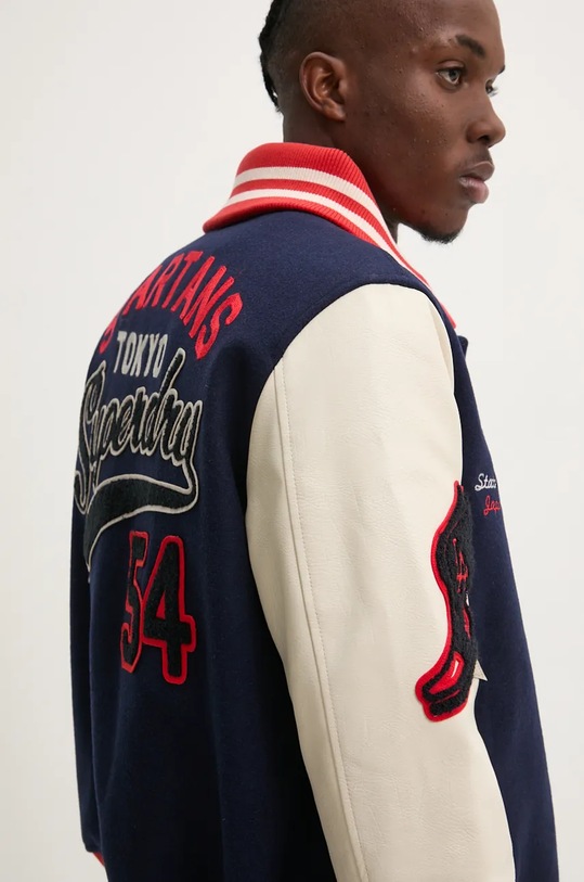 Vlněná bomber bunda Superdry námořnická modř M5011942A.GKV