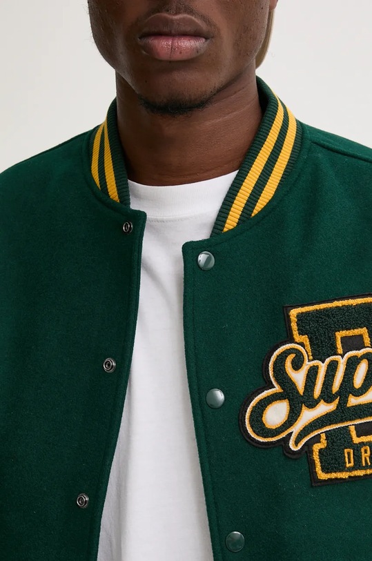 Bunda z vlněné směsi Superdry M5011943A.GCI zelená