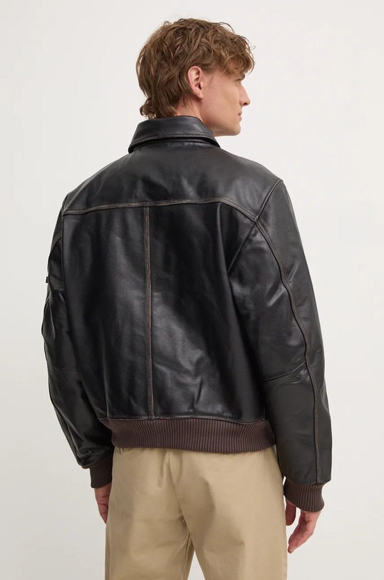 Odzież Alpha Industries kurtka skórzana 100109 brązowy