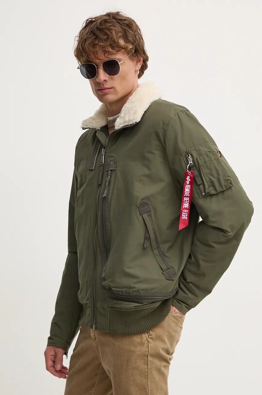 Alpha Industries kurtka bomber bez kaptura zielony 148128