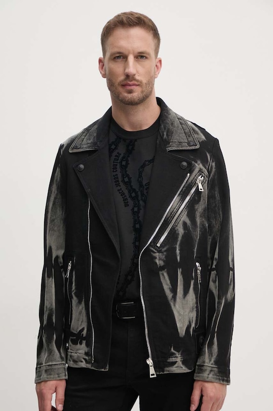 Versace Jeans Couture ramoneska jeansowa bez kaptura czarny 77GAS46B.DW081F02