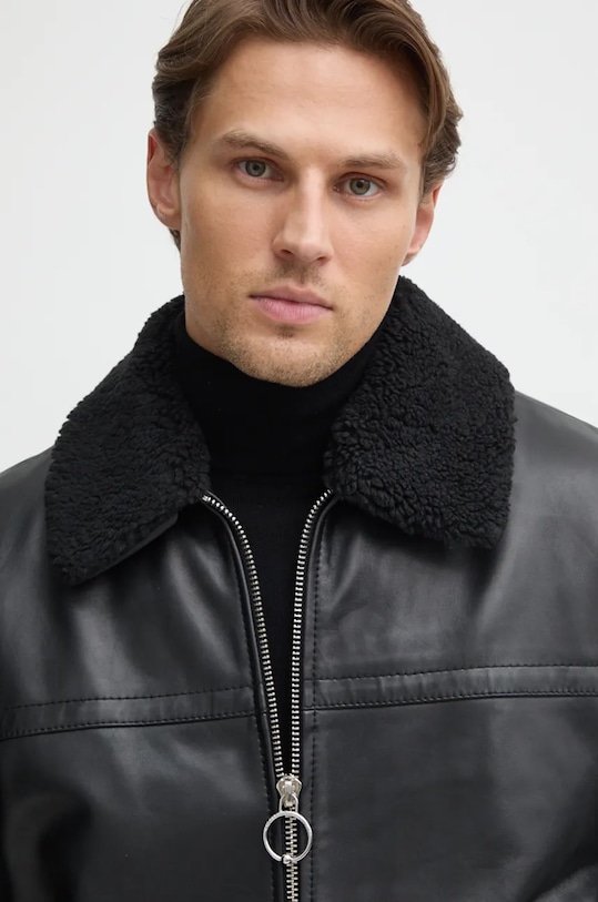 Шкіряна куртка Versace Jeans Couture 77GAVP01.CPPS3 чорний