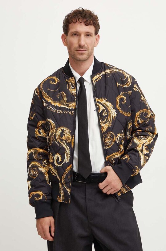 Versace Jeans Couture kurtka bomber dwustronna bez kaptura czarny 77GASD07.CQD54