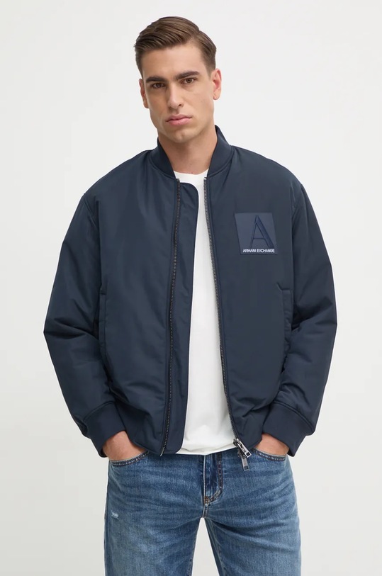 Armani Exchange geaca bomber cu captuseala bleumarin 6DZB20.ZN5MZ