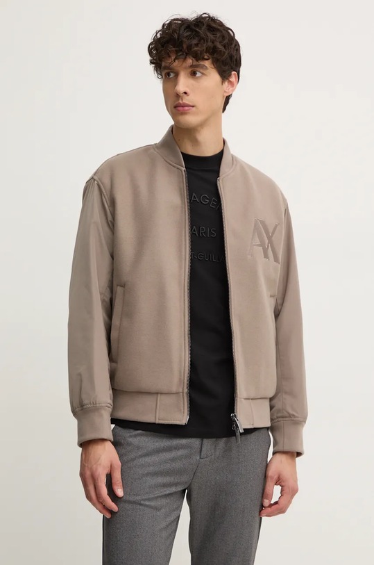 Armani Exchange kurtka bomber bez kaptura beżowy 6DZB32.ZN5PZ