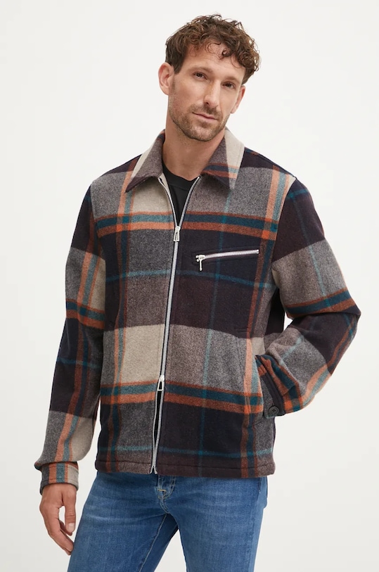 Vlnená bunda PS Paul Smith bez kapucne hnedá M2R.111Z.N22206