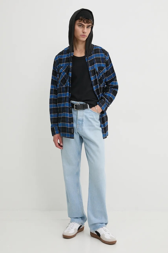 Vans camasa din bumbac VN0A4RZBBTE1 albastru AW24