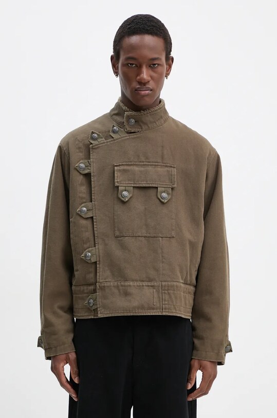 Хлопковая куртка The Kooples с подкладкой зелёный HBLO29005K
