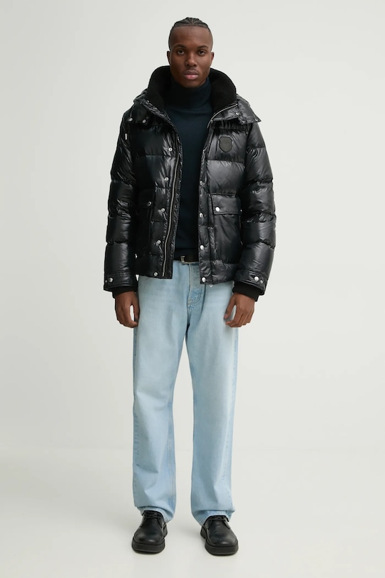 Páperová bunda The Kooples HDOU29002K čierna AW24