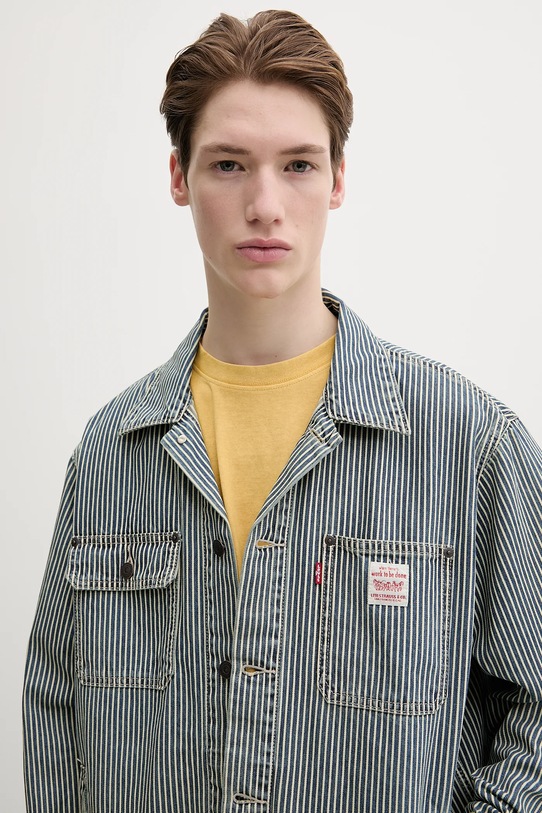 Bombažna jakna Levi's modra A4820