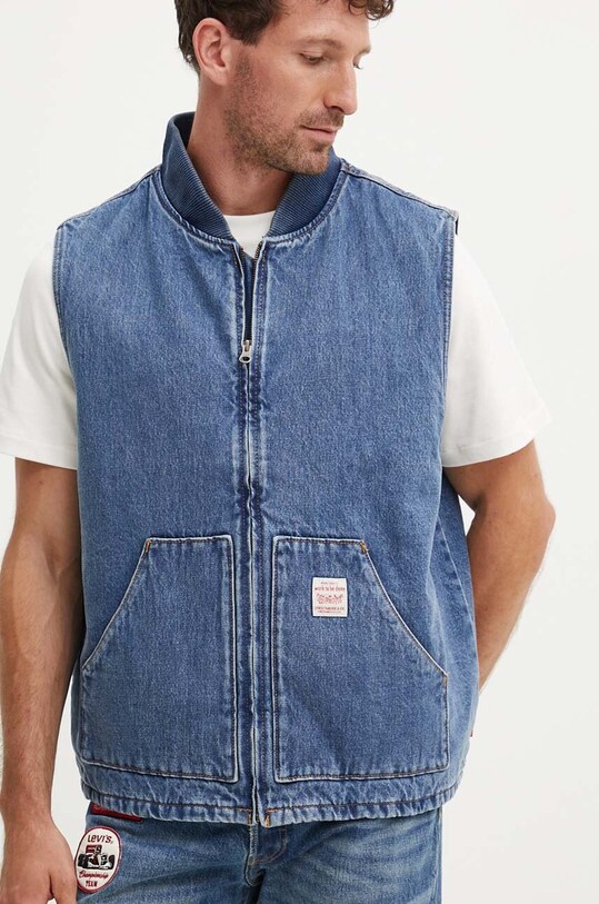 Levi's vestă din bumbac A8580 albastru