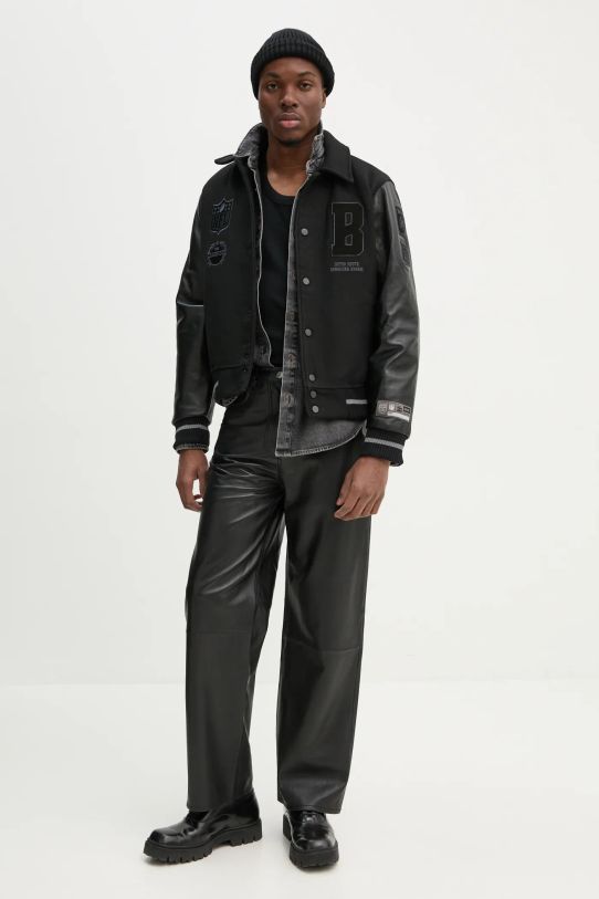 BALR. kurtka z domieszką wełny NFL x BALR. B138A.1003 czarny AW24