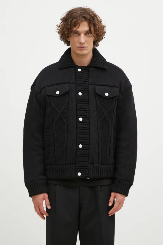 Bunda Kenzo Knitted Down Jacket oversize čierna FE65OU1419NC.99