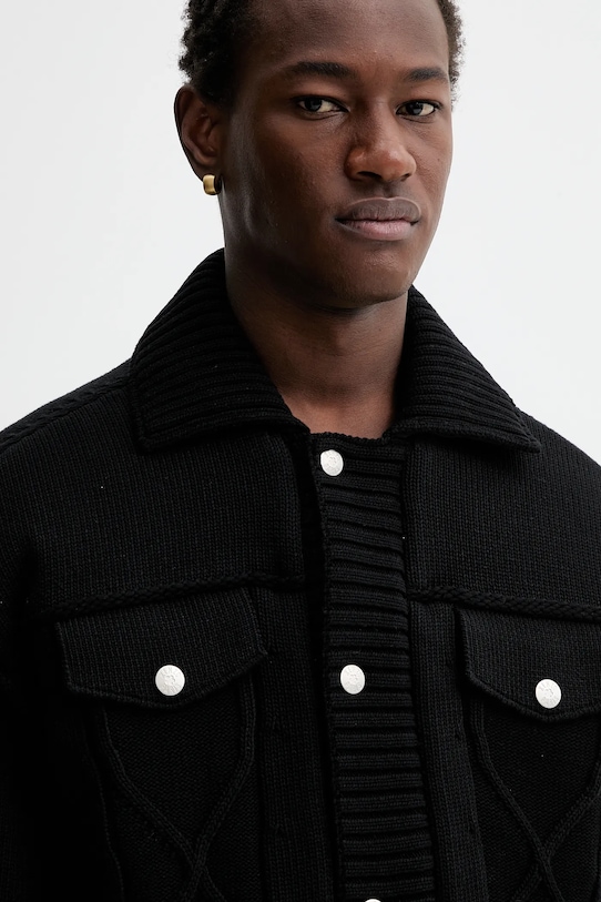 Kenzo kurtka Knitted Down Jacket FE65OU1419NC.99 czarny