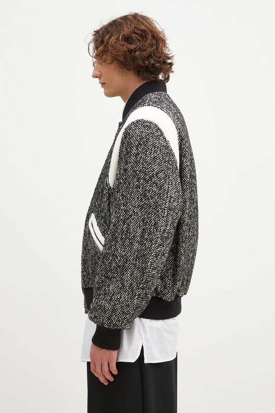 Kenzo wool blend bomber jacket Wool Varsity Jacket FE65BL1489OX.99 black AW24