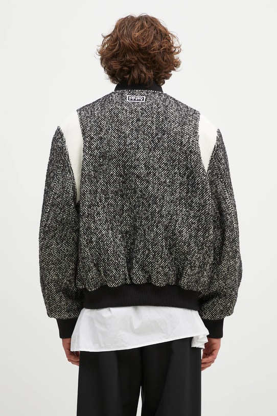 Odzież Kenzo kurtka bomber z domieszką wełny Wool Varsity Jacket FE65BL1489OX.99 czarny