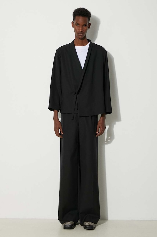 Kenzo geaca de lana Kimono Jacket FE65VE1409RE.99 negru AW24