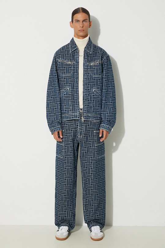 Kenzo geacă din denim Trucker Denim Jacket Weave FE65DV3106J2.DD albastru AW24