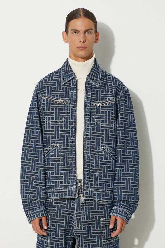 Kenzo denim jacket Trucker Denim Jacket Weave blue FE65DV3106J2.DD