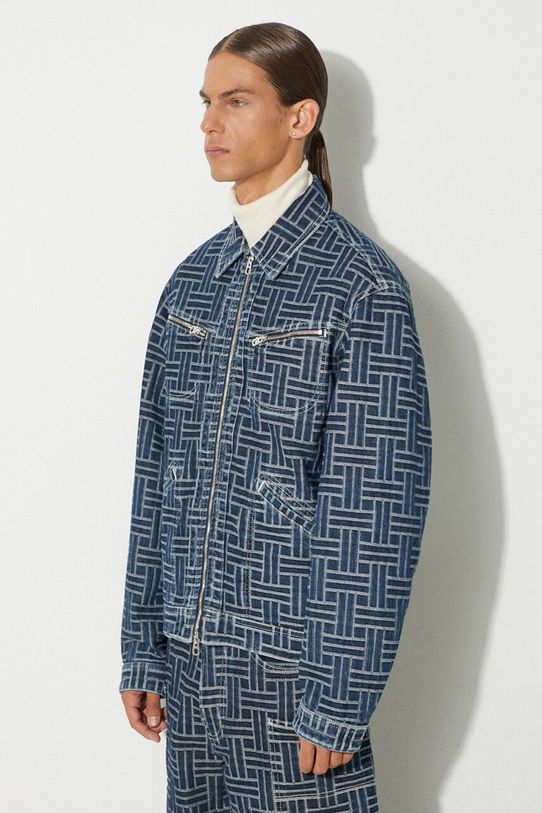 Kenzo kurtka jeansowa Trucker Denim Jacket Weave FE65DV3106J2.DD niebieski