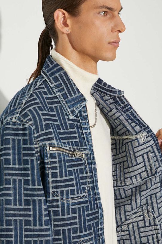 Kenzo kurtka jeansowa Trucker Denim Jacket Weave FE65DV3106J2.DD